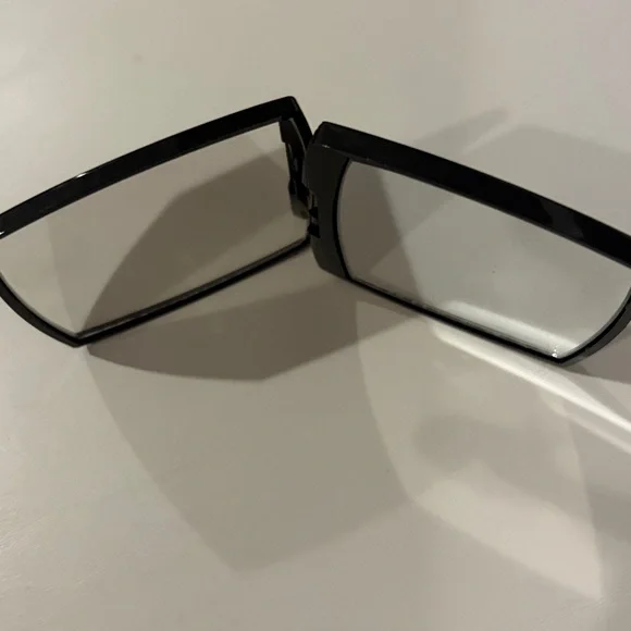 NIB CHANEL Black Compact Dual Mirror Blk Drawstring Logo Pouch Dustbag 4 ITEMS - Picture 15 of 16